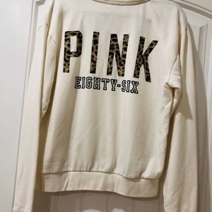 5/$25 💗PINK quarter zip leopard pullover with dog